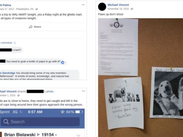 Cops around the country are posting racist and violent comments on facebook